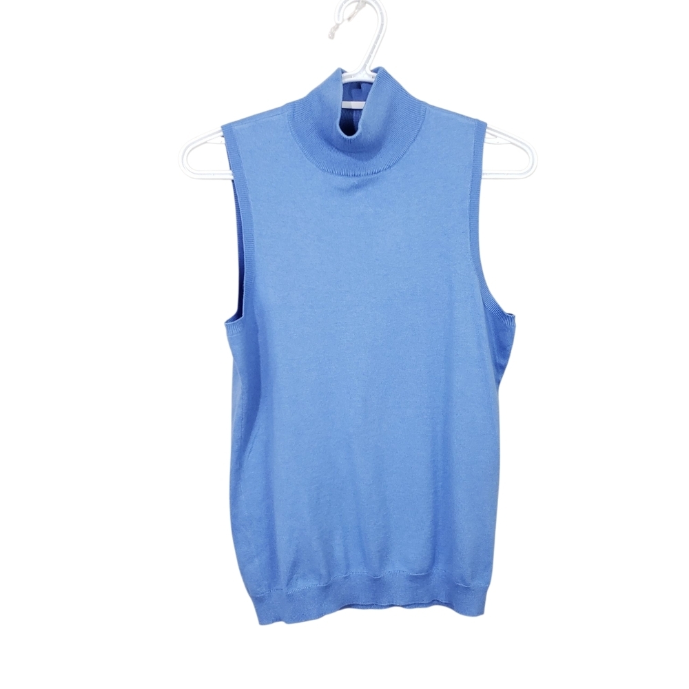 Lauren Ralph Lauren Sleeveless Silk Blend Turtleneck Sweater